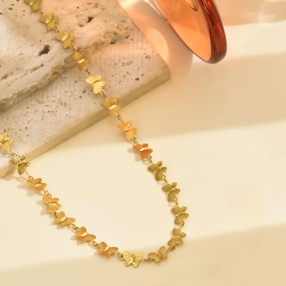 18K Golden Plated Multi-Layer Butterfly Necklace — Elegant Gift